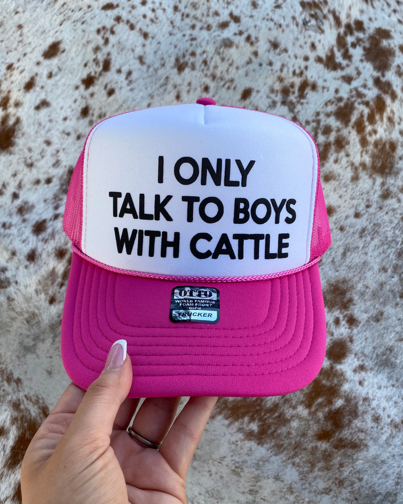 Boys With Cattle Pink Trucker Hat