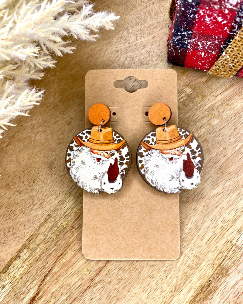 Western Santa Earrings