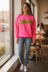 Grinchy Yarn Sweatshirt In Pink