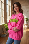 Grinchy Yarn Sweatshirt In Pink