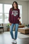 Embroidered Sweatshirt In Maroon