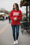 MERRY Christmas Embroidered Sweatshirt In Red