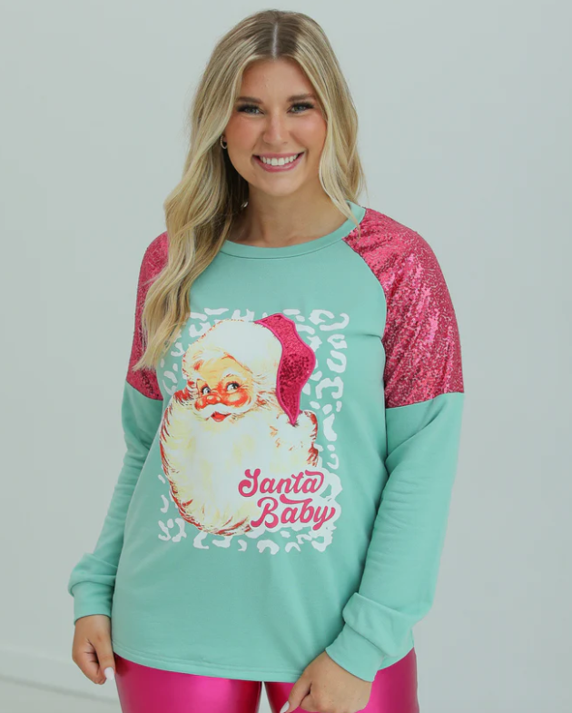 Santa Baby Mint Sweatshirt