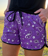 Bandana Babe Purple Shorts