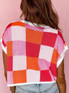 Plaid Pop Crop Knit Top