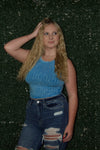 The Breezy Rib Tank In Blue
