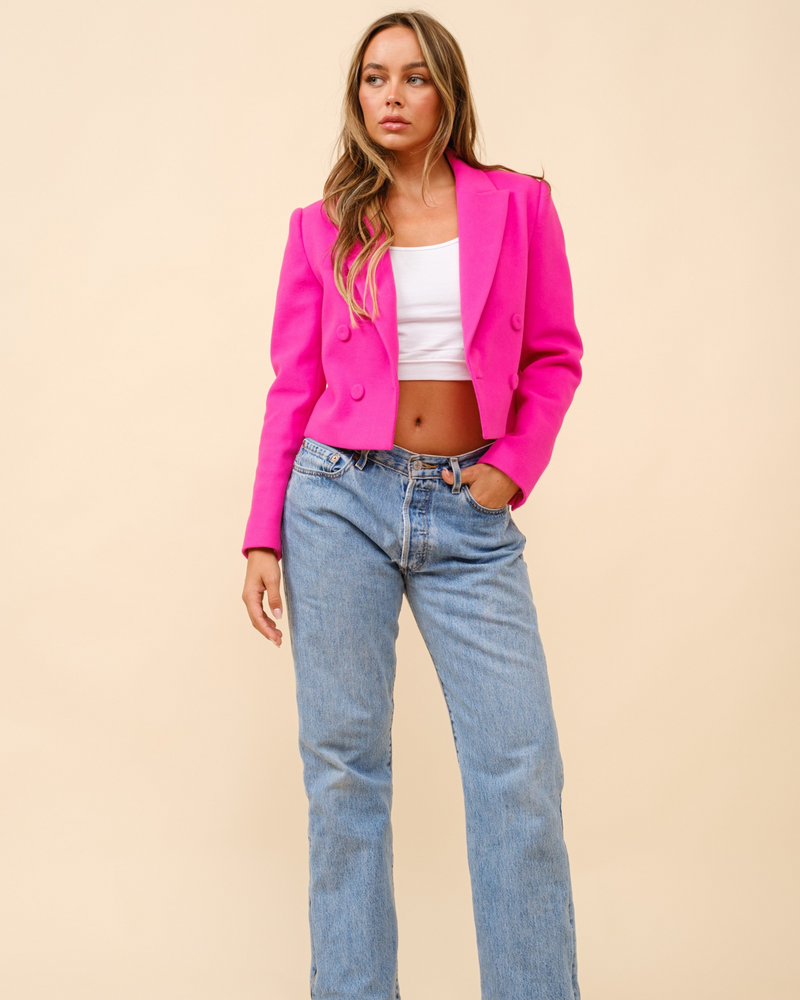 Pink Cropped Coat