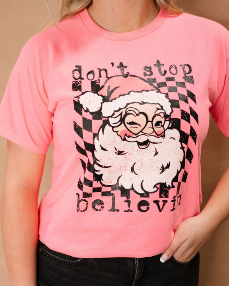 Don't Stop Believin' Santa Tee