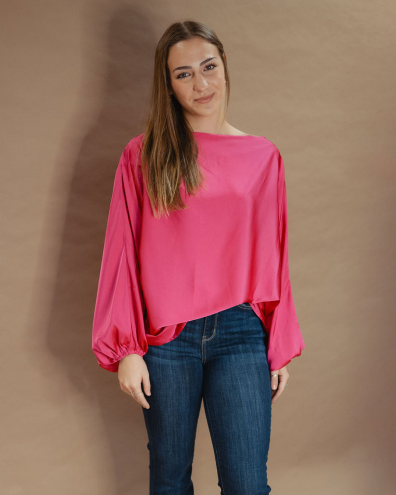 Posh Days Satin Blouse In Pink