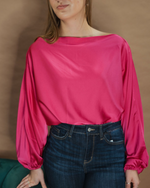 Posh Days Satin Blouse In Pink