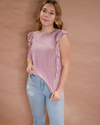 Kinley Ruffle Charm Top in Lilac