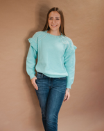 Jaida Pearl Bliss Sweater in Turquoise