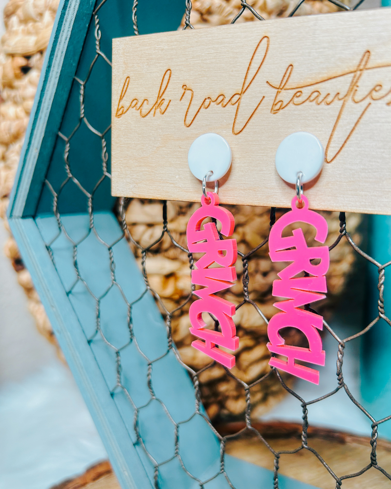 Grumpy Chic Earrings in Pink