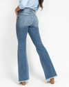 Lenae Mid Rise Button Fly Flare Jean