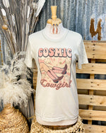 Cosmic Cowgirl Boot Cement Tee