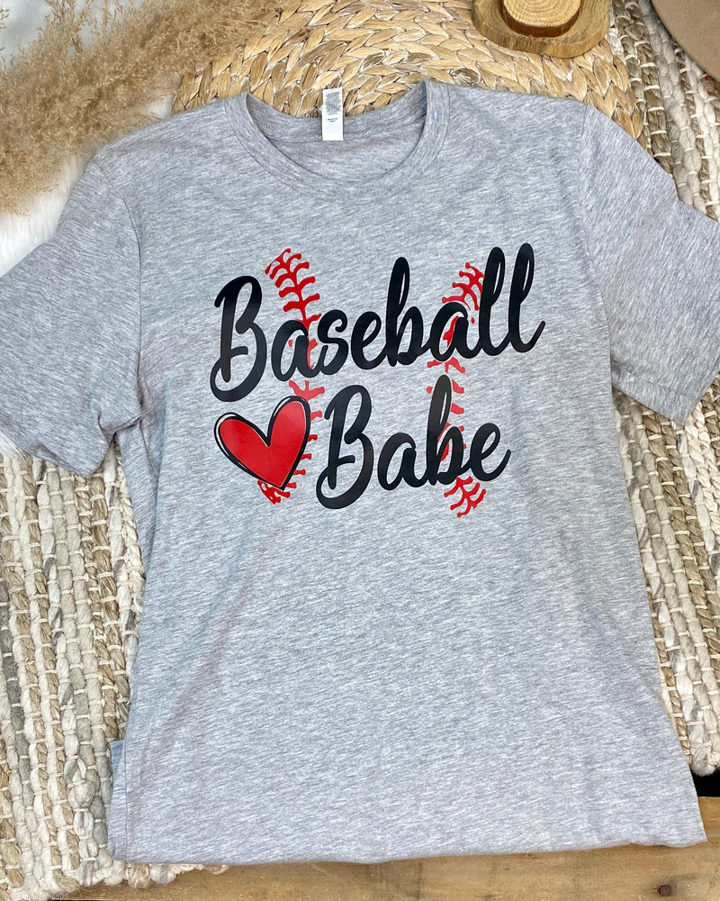 Baseball Babe Grey Tee