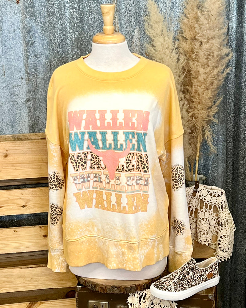 All About Wallen Sweatshirt In Mustard