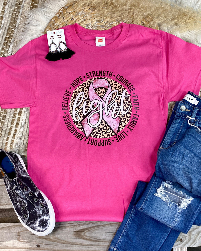 Strength Courage Hope Pink Tee