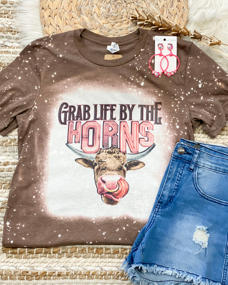 By The Horns Tee In Brown