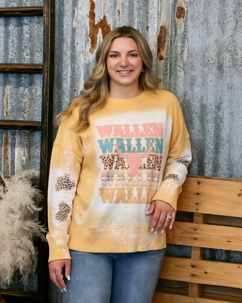 All About Wallen Sweatshirt In Mustard