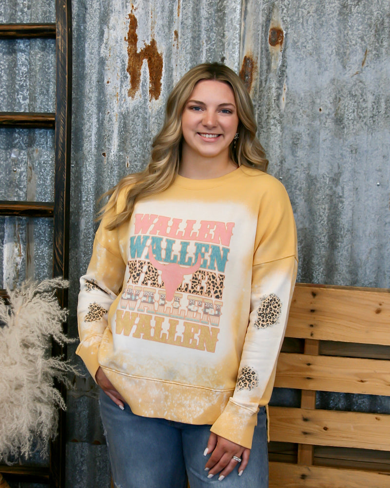 All About Wallen Sweatshirt In Mustard