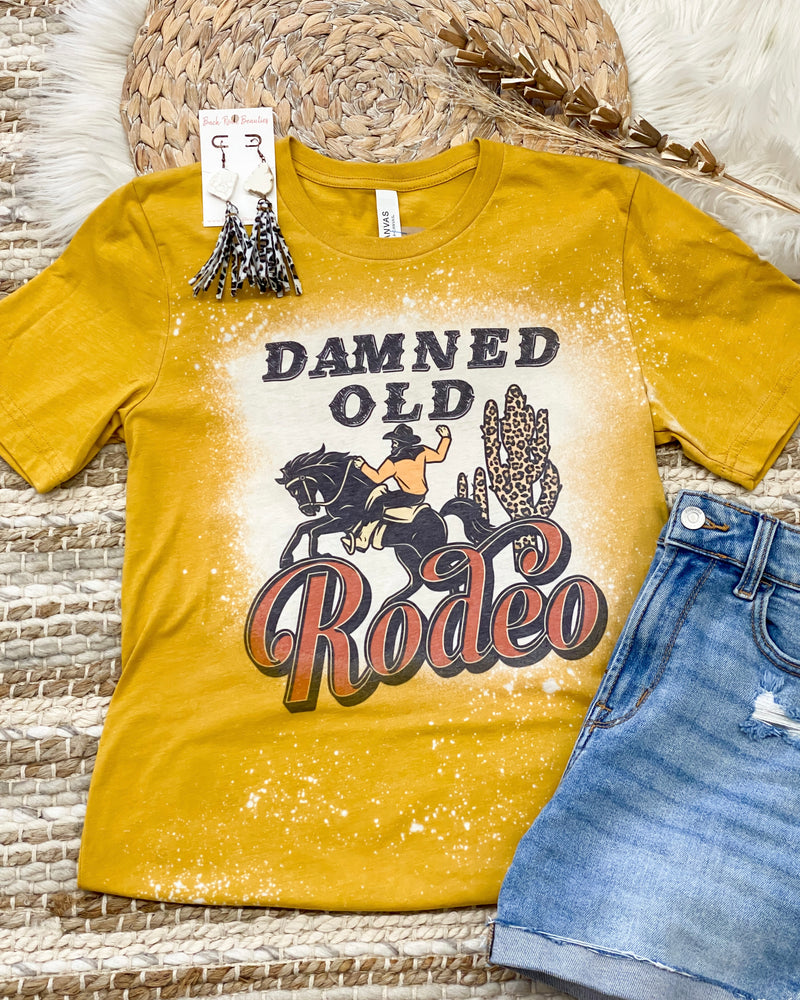 Damned Old Rodeo Tee In Mustard
