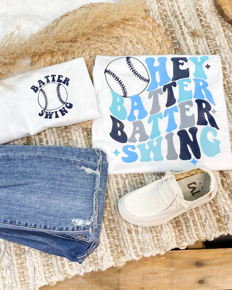 Hey Batter Batter Blue Tee/Pullover