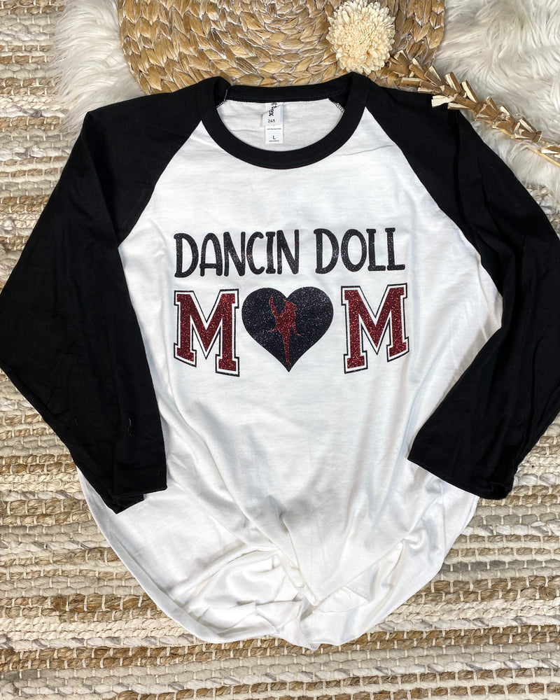 Dancin Doll Mom Baseball Tee