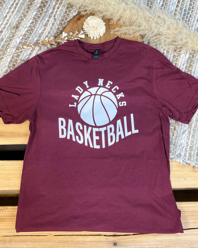 Lady Necks Basketball Tee In Maroon