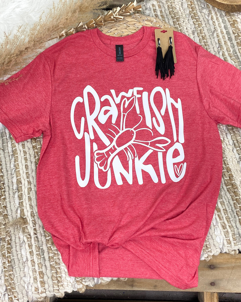 Crawfish Junkie Red Tee