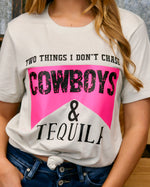 Cowboys And Tequila Tee In Cement