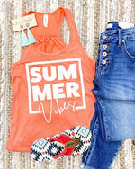 Summer Vibes Tank in Coral